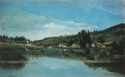 Ufer der Marne in Chennevières von Camille Jacob Pissarro